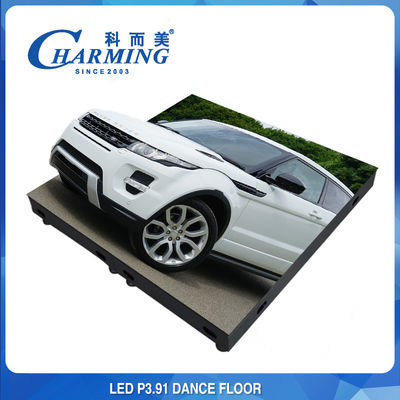 Panel de pista de baile LED P3.91 con superficie de vidrio duro Diseño impermeable Soporta 500 kg por metro cuadrado Adecuado para eventos de exhibición de automóviles