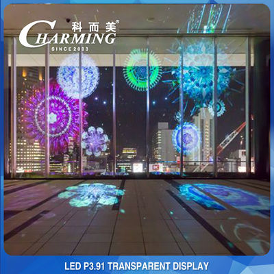 Exhibición de cristal transparente del RGB P3.91, pantalla de la pared de vidrio de 500x1000m m LED