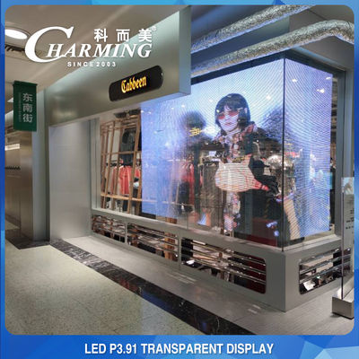 Pantalla de cristal transparente interior de la pared video de 1920-3840Hz LED para hacer publicidad