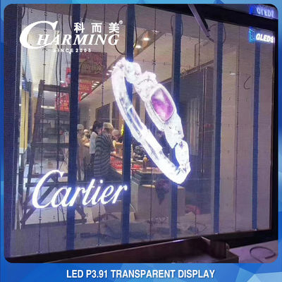 Pantalla de cristal transparente interior de la pared video de 1920-3840Hz LED para hacer publicidad