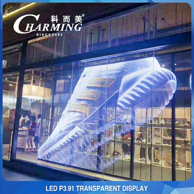 Exhibición de pared LED transparente al aire libre encantadora 500x1000m m anticolisión
