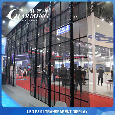 P3.91 Pared de vídeo LED transparente 4K en interiores