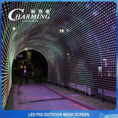 Pantalla de red multiescena IP65 LED, exhibición de cortina LED flexible de aleación de aluminio