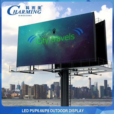 La alta pantalla LED al aire libre del brillo P5 P8 fijó el edificio que hacía publicidad de la pantalla
