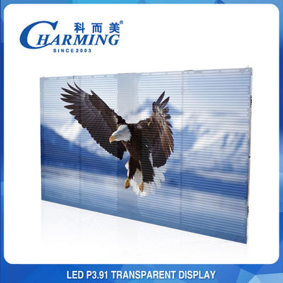 Gabinete de pantalla LED al aire libre video transparente a todo color P3.91 de la pared 1000X500m m del LED