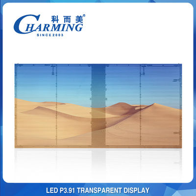 Exhibición de pared video transparente de cristal de la publicidad de pantalla del centro comercial 3D LED P3.91 LED