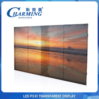 Ventana de pantalla LED de cristal transparente interior P3.91-P7.8 LED que hace publicidad de la exhibición