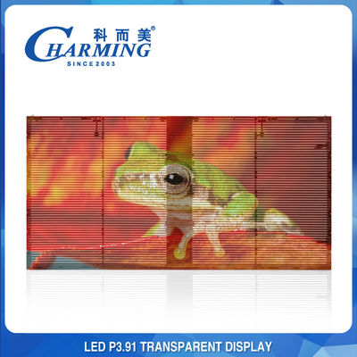 Ventana de pantalla LED de cristal transparente interior P3.91-P7.8 LED que hace publicidad de la exhibición