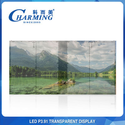 Pantalla llevada video transparente al aire libre de la hierba del alto brillo de la pared de P3.91 LED