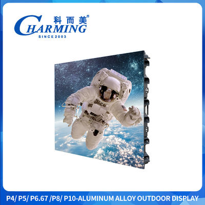 P4-P10 Pared de vídeo LED exterior con 5500cd/m2 de brillo, resistente al agua IP65 y tasa de actualización de 1920/7680Hz para publicidad exterior