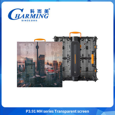 Pantalla transparente de LED flexible de la serie P3.91MH Pantalla transparente ultra delgada Pantalla transparente impermeable