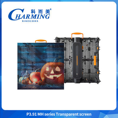 5000 nits Alto brillo P3.91 Vidrio exterior Pared de vídeo LED transparente
