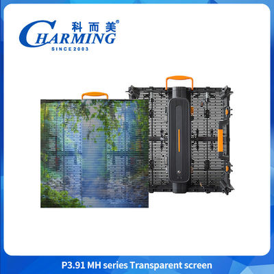 P3.91 Panel de pantalla LED de vidrio transparente IP65 LED de exterior Inmune a agua Panfletos publicitarios de televisión