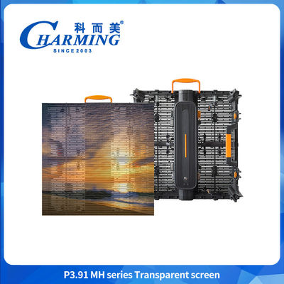 Full color 3D P3.91MH Serie Pantalla transparente Ultra delgada Pantalla de pared LED impermeable