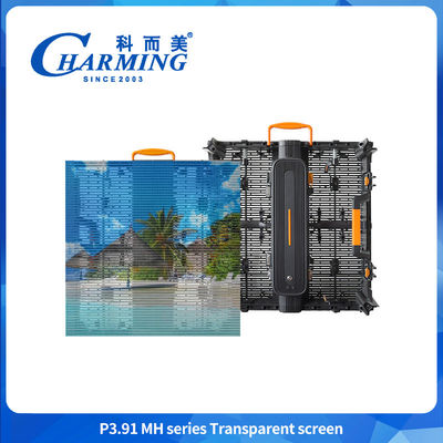 Full color 3D P3.91MH Serie Pantalla transparente Ultra delgada Pantalla de pared LED impermeable