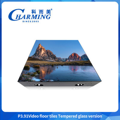 Pantalla LED P3.91 Panel LED interior para publicidad GOB + Superficie de vidrio HD Danza de pantalla de piso