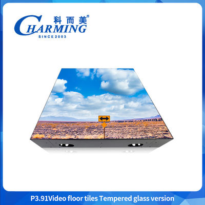 Diseño resistente al agua de vidrio fuerte GOB tipo P3.91 LED LED video azulejo de suelo de alta luminosidad LED video azulejo de suelo