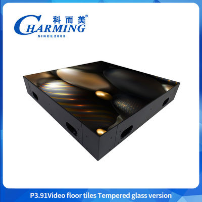 P3.91 Modelo de vidrio templado con pantalla ultraclara Video Tejas de suelo de baile para actividades de alquiler en interiores y exteriores Mantenimiento rápido