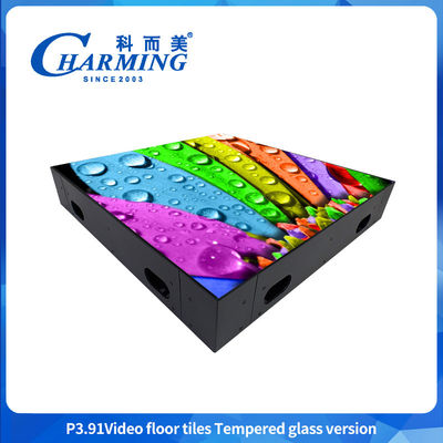 P3.91 Diseño resistente a la carga y impermeable de alto rendimiento de las baldosas de suelo de vídeo LED de alto brillo