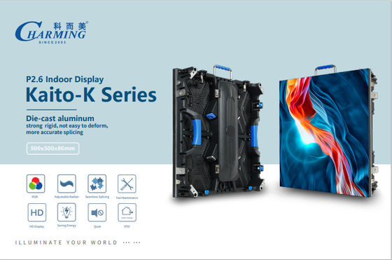 Color rGB de alta calidad 400W P2.6 Serie Kaito-K Pantalla interior con un ángulo de visión muy amplio de 140 °