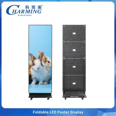Display de cartel LED plegable de alto brillo con durabilidad GOB y gestión remota de contenido para centros comerciales y salas de conferencias