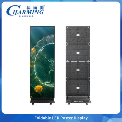 Pantalla plegable de carteles LED P2 con sistema de audio 600CD Brillo para venta al por menor y exposiciones