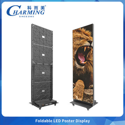 Display de cartel LED plegable GOB puede utilizar control remoto con rueda para el aeropuerto