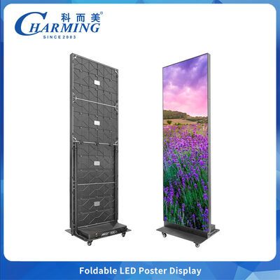 Pantalla LED de empalme sin costura de bloqueo rápido P2 P2.5 gabinete plegable con orificios de posicionamiento para una fácil instalación