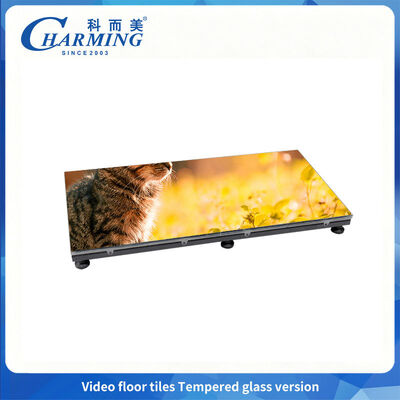 P3.91 Panel de suelo de baile LED con superficie de vidrio duro impermeable que soporta 500 kg por metro cuadrado Ideal para eventos de espectáculos de automóviles y actuaciones teatrales