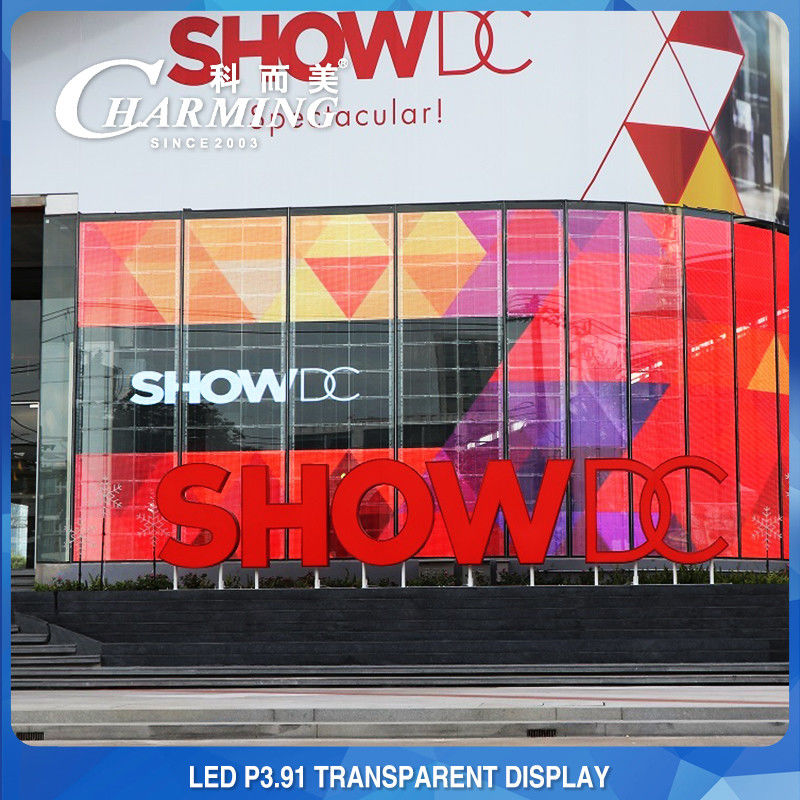 P3.91 Pared de vídeo LED transparente 4K en interiores