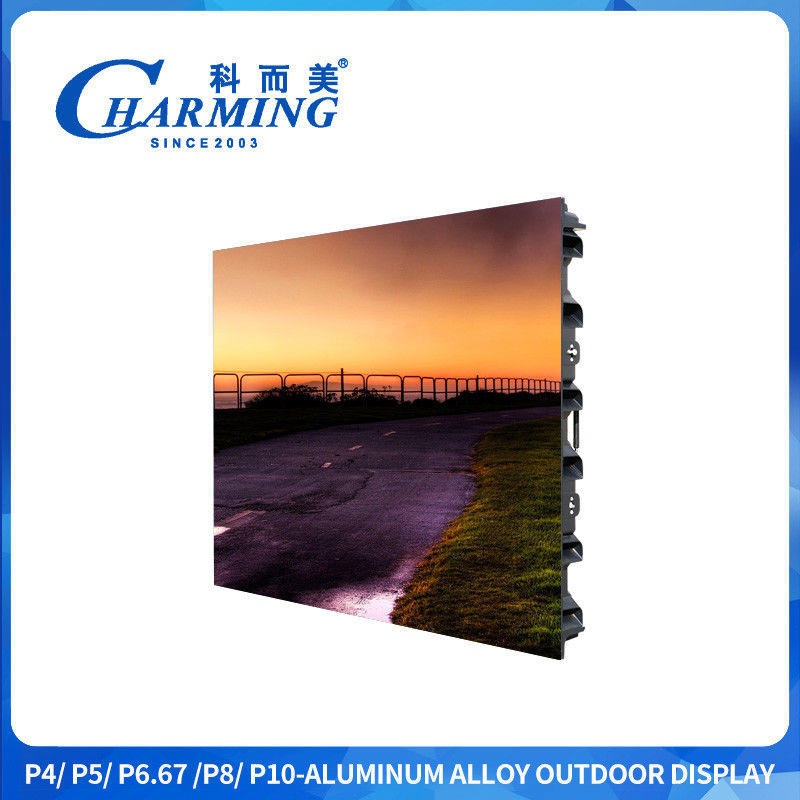 Pantalla de pantalla exterior de aleación de aluminio P4 de 130 ° Rango de color más amplio con mango de acero inoxidable