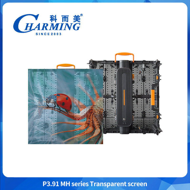 Pantalla transparente película de vidrio pared para publicidad vídeo panel de ventana flexible alta digital 3D P3.91 Led interior