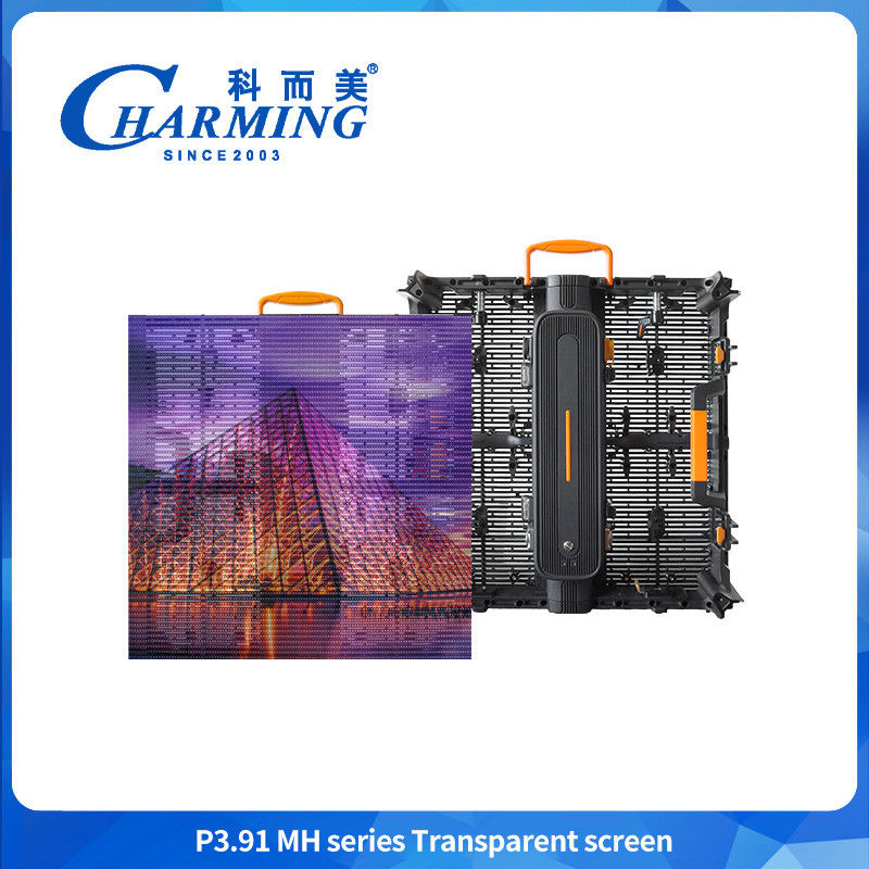 Alquiler P3.91 pantalla transparente resistente al agua para uso al aire libre tienda de fábrica mejor venta