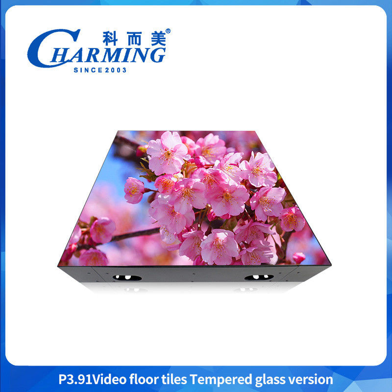 Pantalla LED P3.91 Panel LED interior para publicidad GOB + Superficie de vidrio HD Danza de pantalla de piso
