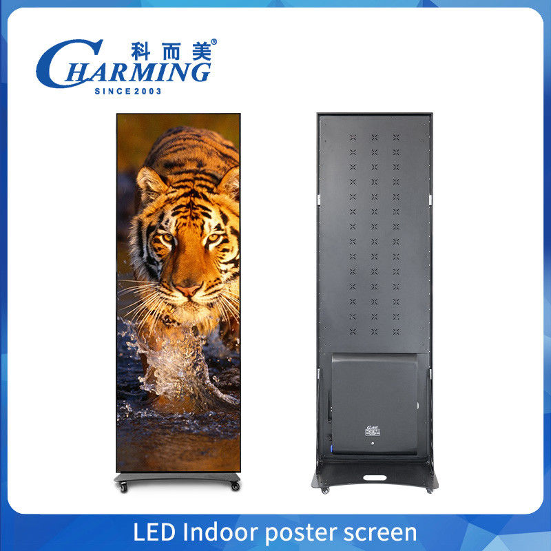 Display LED de cartel a todo color en interiores P1.86 Pantalla LED de cartel digital de pie en el piso