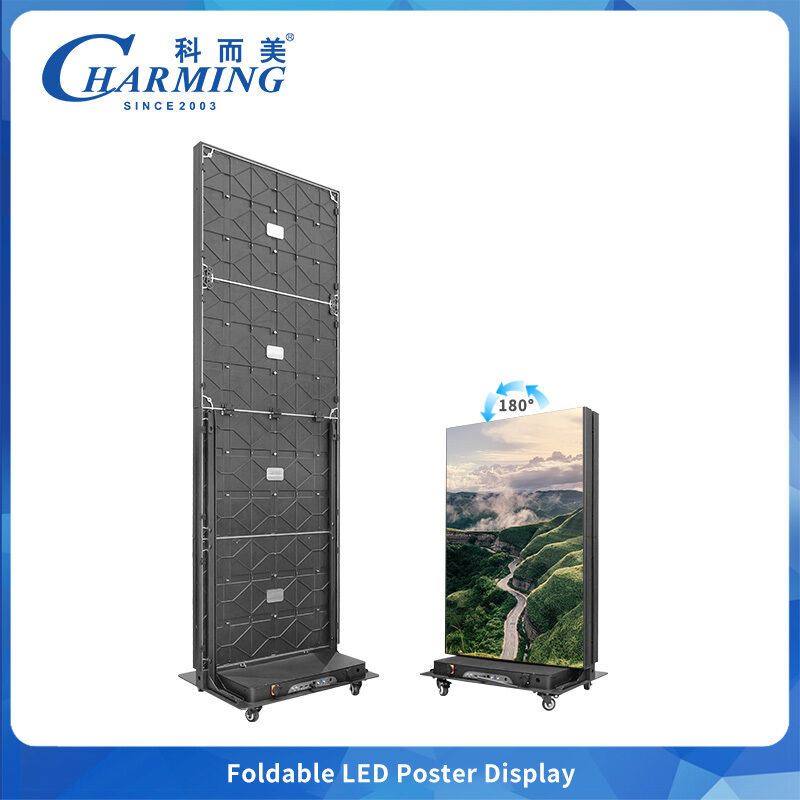 Pantalla LED de póster con diseño novedoso y empalme sin costuras, móvil, adecuada para aeropuertos y cines