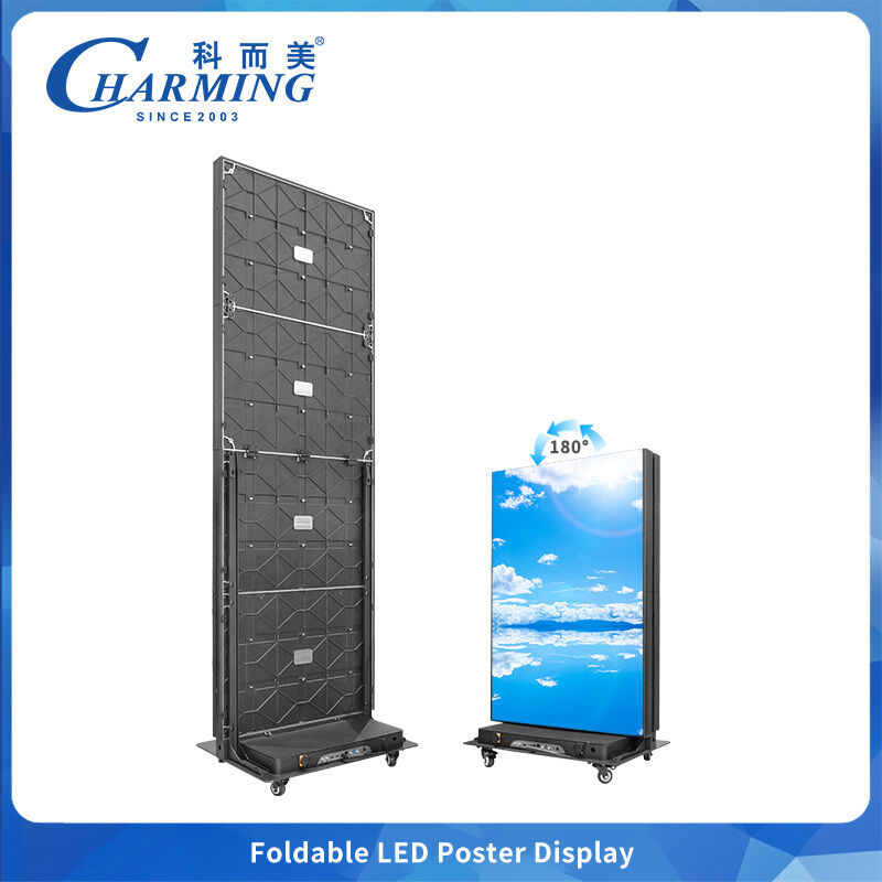 Display de cartel LED plegable en interiores con P1.86 P2 P2.5 Pitch de píxeles 7680Hz y frecuencia de actualización y gabinete de aluminio de mantenimiento frontal