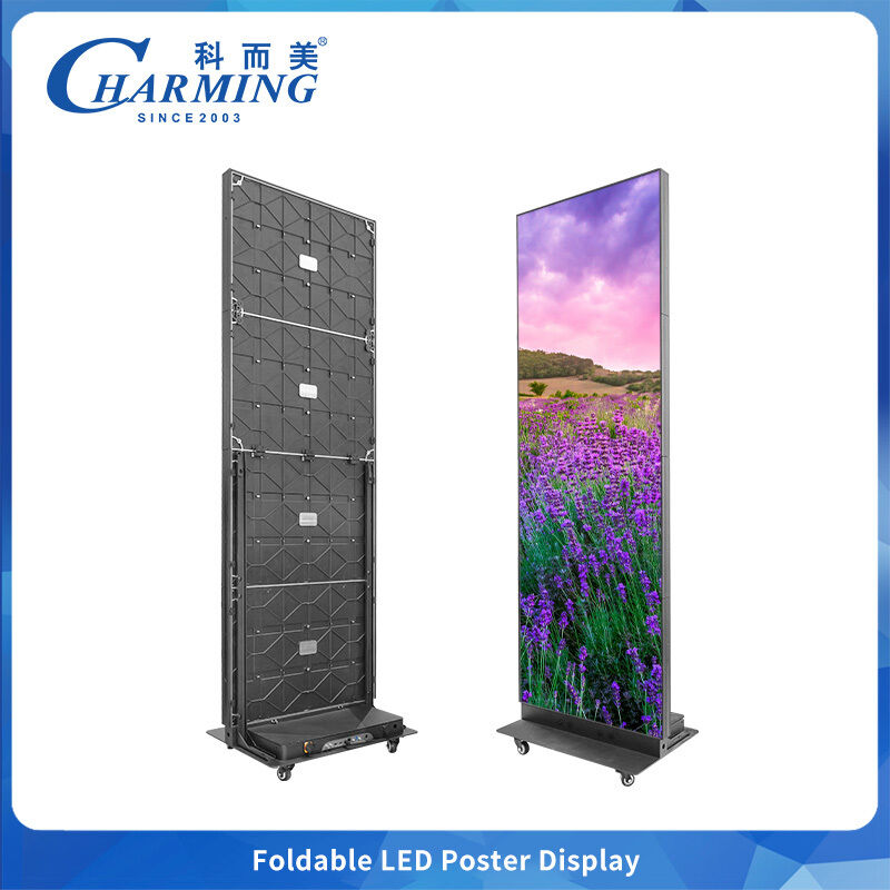 Pantalla LED de empalme sin costura de bloqueo rápido P2 P2.5 gabinete plegable con orificios de posicionamiento para una fácil instalación