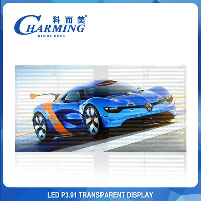 Pixel de aluminio P3.91MM para pared de video LED transparente de vidrio de 100x50CM