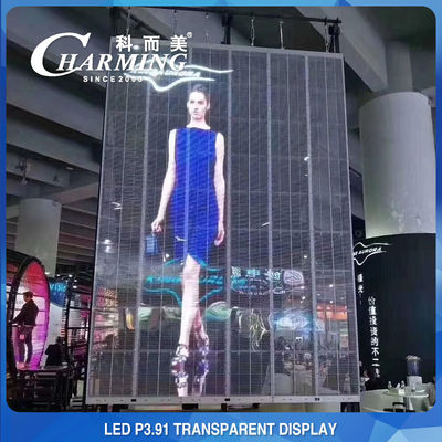 Gabinete de pantalla LED al aire libre video transparente a todo color P3.91 de la pared 1000X500m m del LED