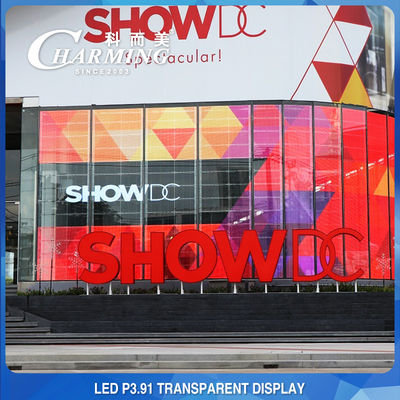 P3.91 Pared de vídeo LED transparente 4K en interiores