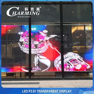 Pantalla de ventana de pared de video LED transparente HD a prueba de polvo ligero P3.91
