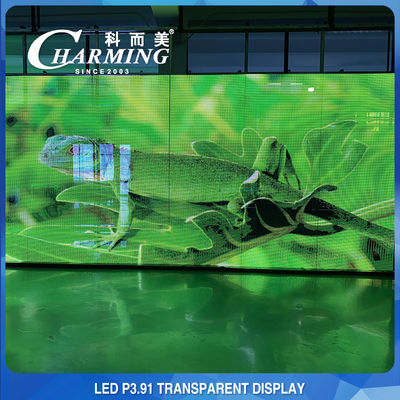Práctico alquiler 3D P3.91 de la pared video LED transparente del club interior IP45