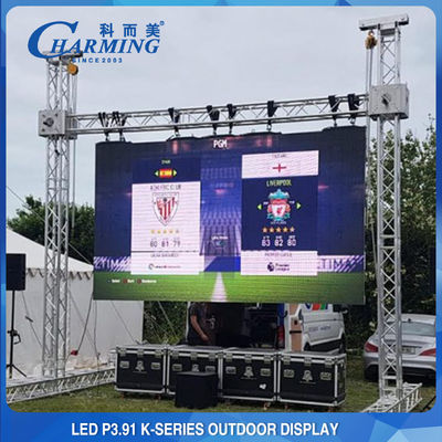 La pantalla al aire libre IP65 256x128 de la pared de los conciertos P3.91 LED curvó forma