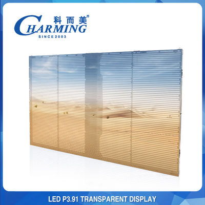 1920hz LED transparente de pared de vídeo LED Ver a través de la pantalla de visualización para la publicidad del centro comercial
