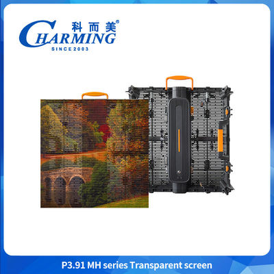 Alta luminosidad P3.91 MH Cortina exterior Ventana de la tienda Vidrio de televisión Paneles LED Display de malla Pantalla LED transparente
