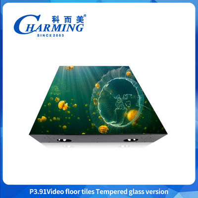P3.91 Tejas de suelo de vídeo LED, fácil mantenimiento Display de tejas de suelo LED Diseño colorido Display de tejas de suelo LED