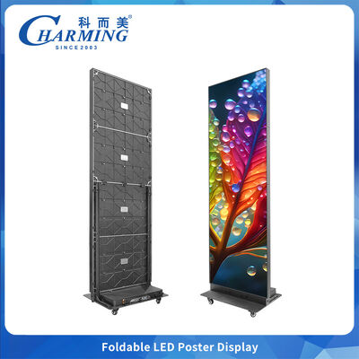 P1.25 Foldable Led Poster  Display High Refresh Use For Indoor Church Events With Wheel Portable GOB